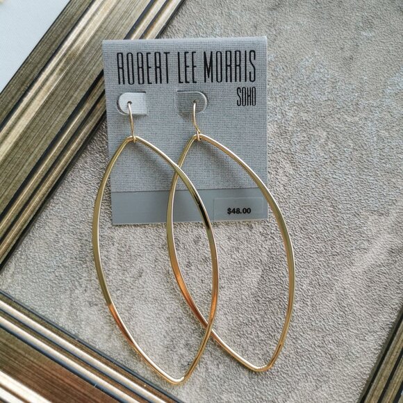 ROBERT LEE MORRIS Jewelry - ROBERT LEE MORRIS Gold Teardrop Earrings Elegant Statement Jewelry